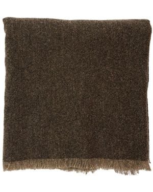 Brunello Cucinelli Square Wool And Cashmere Scarf Blend Scarfs - Brown