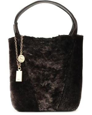 Chloé Shearling Spin Tote Bag - Black
