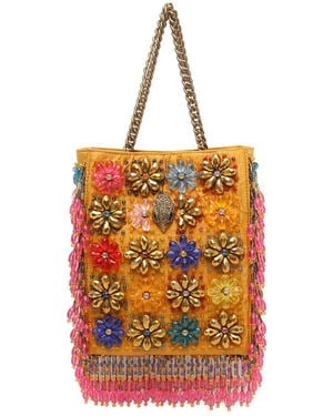 Kurt Geiger Mini Beaded Tote - Orange