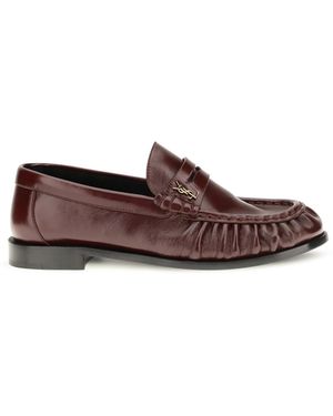 Saint Laurent Le Loafer Polished Leather Loafers - Brown