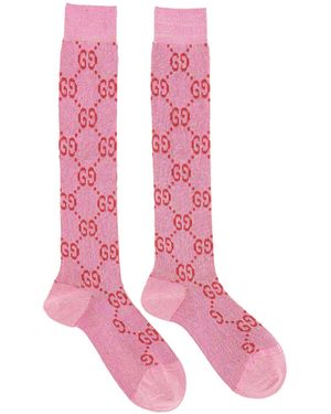 Gucci All Over Logo Socks - Pink