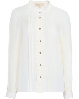 Michael Kors Ruffled Georgette Blouse - White