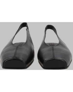 MM6 by Maison Margiela Ballerina Slingback Leather Shoe - Grey