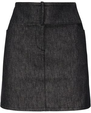 Courreges Reversed Belt Mini Skirt in Blue | Lyst