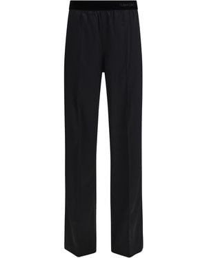 Tom Ford Stretch Silk Satin Trousers Silk; Elastane - Black