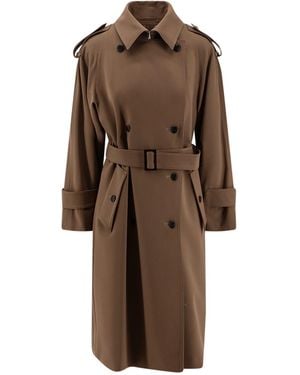 Max Mara Mxmcerto Virgin Wool Trench - Brown
