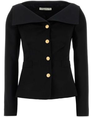 Alessandra Rich Logo Down Vest - Black