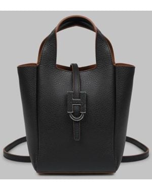 Hogan Mini Shopping Bag Trend Calf Leather Hand - Black