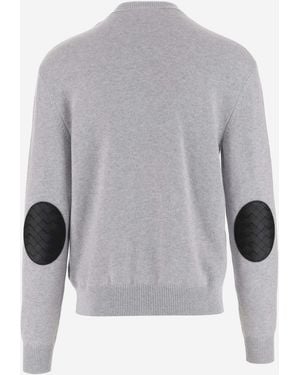 Bottega Veneta Cashmere Jumper With Leather Detail - Grey