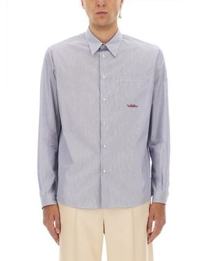 Valentino Striped Cotton Shirt - Grey