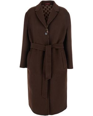 Gucci Reversible Double-Breasted Coat With Notched Revers And Belt - Brown