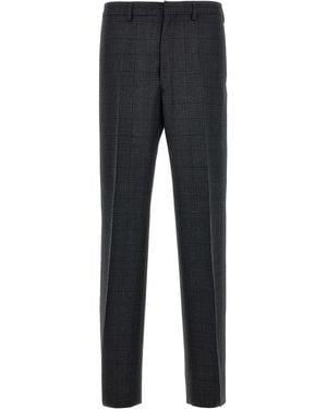 Prada Prada Virgin Wool Check Pants - Blue