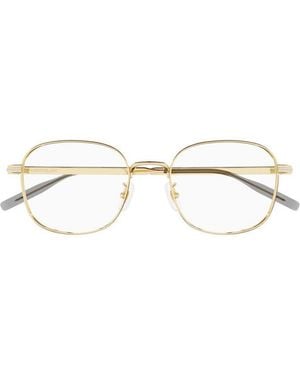 Montblanc Eyeglasses Square Full Rim, Frame And Clear Demo Lens Mb0238Ok001 - Metallic