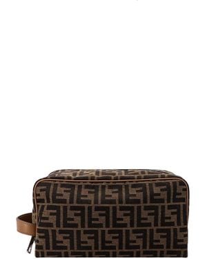 Fendi Ff Jacquard Fabric Medium Beauty Case - Multicolour