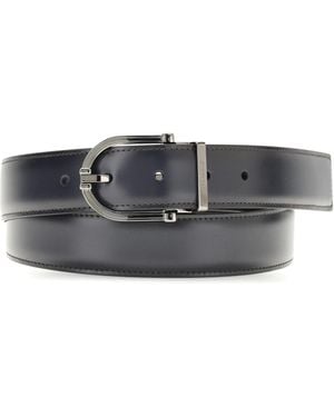 Ferragamo Reversible Leather Belt - White