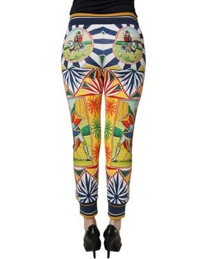 Dolce & Gabbana Siciliano Saretto Sweatpants Pants Cotton - Multicolor