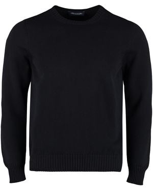 Drumohr Cotton Crew-Neck Sweater Sweatshirts - Blue