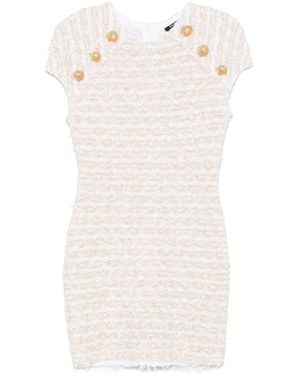 Balmain Tweed Mini Dress - White