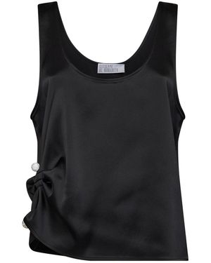 GIUSEPPE DI MORABITO Satin Draped Top - Black
