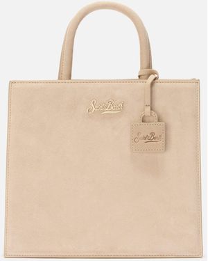 MC2 Saint Barth Shop Bag Midi Handbag Suede Leather - Natural