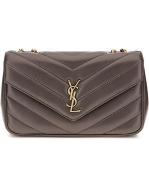 Saint Laurent Loulou Shoulder Bag Lamb Ovis Aries - Grey