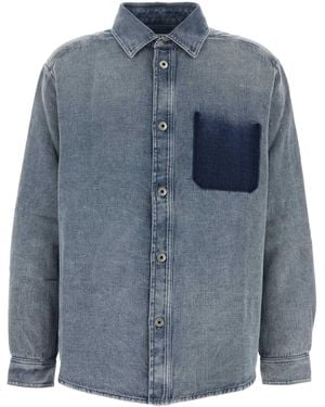 Loewe Denim Cotton Blend Oversize Shirt - Blue