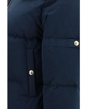 Thom Browne Waxed Technical Puffer Jacket With Hood - Blue