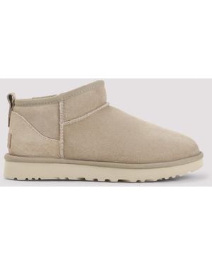 UGG Classic Ultra Mini Boots Suede Leather Mutton Eva Shoe - Natural