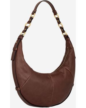 Saint Laurent Hobo Bag Lambskin Leather Shoulder - Brown