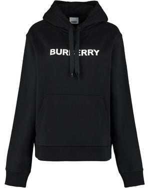 Burberry Printed Hoodie Cotton Hoodies - Black