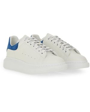 McQueen Oversized Leather Sneaker Calf Skin Sneakers - White