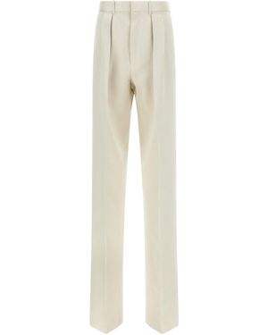 Tom Ford Double Pinch Trousers - Natural