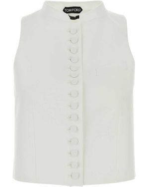 Tom Ford Piquet Vest - White