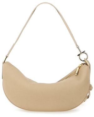 Ferragamo Hobo S Bag Calf Leather Shoulder - Natural
