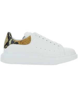 McQueen Oversize Trainers With Snake Print On The Heel - White