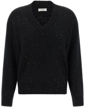 Brunello Cucinelli 'Diamante' Jumper - Black