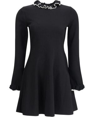 Valentino Knit Dress With Volants - Black