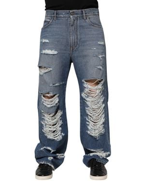 Dolce & Gabbana Ripped Denim Jeans - Blue