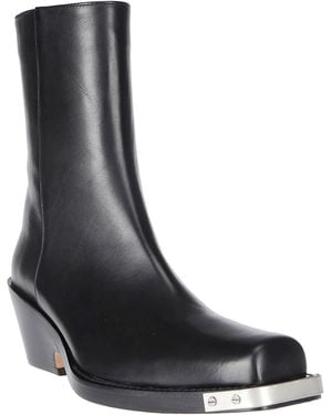 ショートブーツ・ブーティ SPORTMAX Black leather Etra ankle boots Flat Black Boots With Zip | Dancing Shoez | SilkFred
