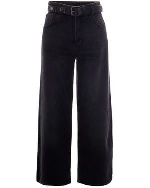 Liu Jo Candy Belt Stone Wash Flared Jeans - Blue