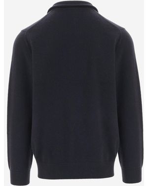 Vince Half-Zip Cashmere Jumper - Blue