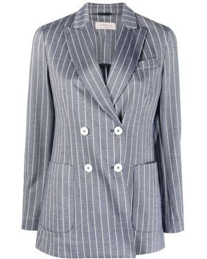 Circolo 1901 Pinstripe-Pattern Double-Breasted Blazer - Blue