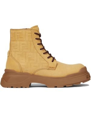 Fendi Boot Nabuk Nubuck Leather - Natural