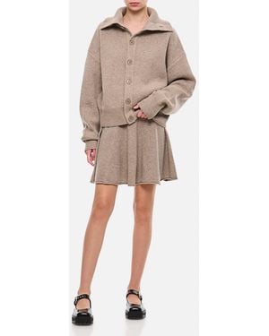 Extreme Cashmere Cashmere Short Pleated Skirt - Natural