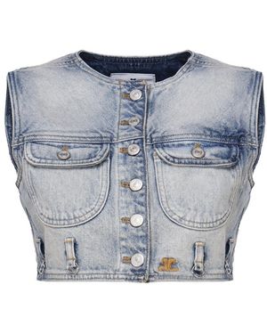 Courreges Jackets Cotton Denim - Blue