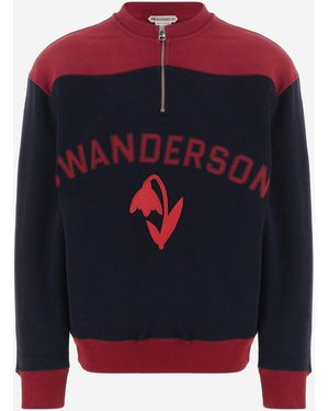 JW Anderson Sweatshirt Wool-Blend Jumper - Blue