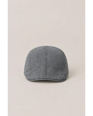 Brunello Cucinelli Medium Wool Herringbone Flat Cap Hat Accessories & Slg - Grey