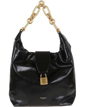 Balmain Sync Hobo-Calfskin - Black