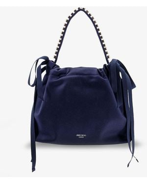 Jimmy Choo Crossbody Bag Drawstring Mini Satin - Blue
