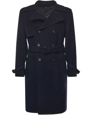 Eleventy Double-Breasted Wool Coat - Blue